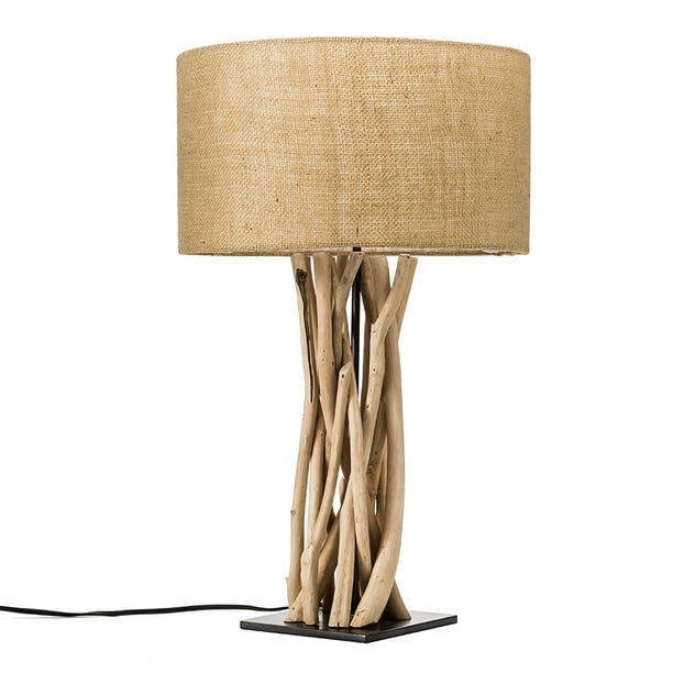 Driftwood Nautical Wooden Table Lamp, Beach House Style Table Lamps
