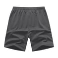 thumbnail image 4 of BVnarty Men's Summer Basic Athletic Shorts Elastic Drawstring Waist Solid Zipper Side Pockets Daily Sports Outdoor Short Pants Dark Gray S, 4 of 9