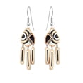thumbnail image 4 of FRONT LINE JEWELRY Handmade Art Deco Earrings – Teardrop Oval Cut-Through Design with Triple Dangles | Modern Geometric Earrings for Women (MultiArtDeco), 4 of 32