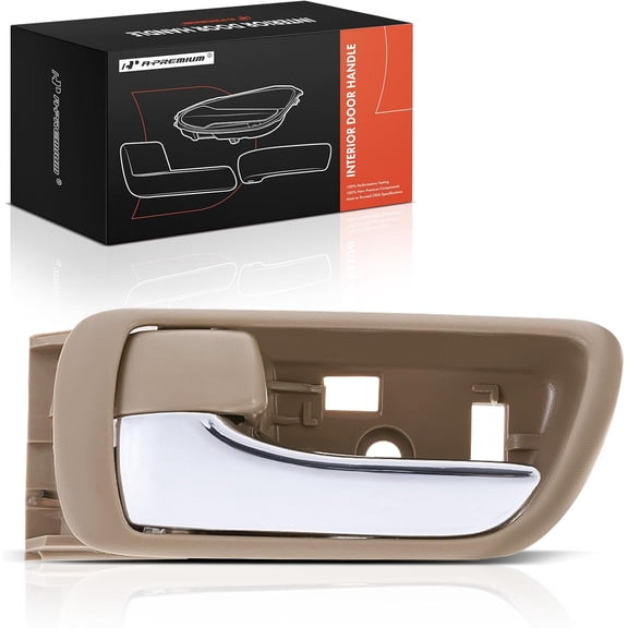 A-Premium Front or Rear Left Driver Side Interior Door Handle Compatible with Toyota Camry 2002 2003 2004 2005 2006, Beige Housing with Chrome Lever, Replace# 69206-YC030-05