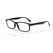 EYE ZOOM 5 Pack Unisex Rectangular Vintage Plastic Frame Reading Glasses for Men and Women, Clear, +3.50