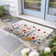 thumbnail image 2 of Pastoral Spring Floral Doormat Outdoor Entrance 18"x30", Elegant Summer Flower Botanical Absorb Moisture Dirt Door Mats, Non-Slip Rubber Backing Floor Mats Indoor, Low-Profile Front Door Rugs, 2 of 9