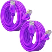 Maximm Cat 6 Ethernet Cable 8 ft (2-Pack) - High-Speed LAN Cable, Internet Cable, Patch Cable, and Network Cable - UTP, 10Gbps, 550MHz Ethernet Cord - Purple