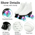 thumbnail image 3 of YYW Classic Roller Skates, Double-Row Skate with Skate Bag Light up Wheels, White, Women's 7 & Men's 5.5, 3 of 11