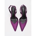 thumbnail image 3 of On feet& in love Purple Satin Slingback High Heels for Women, Pointed Toe Adjustable Buckle Stiletto Pumps, Elegant Bridal Wedding Shoes for Party Formal Events, 3 of 6