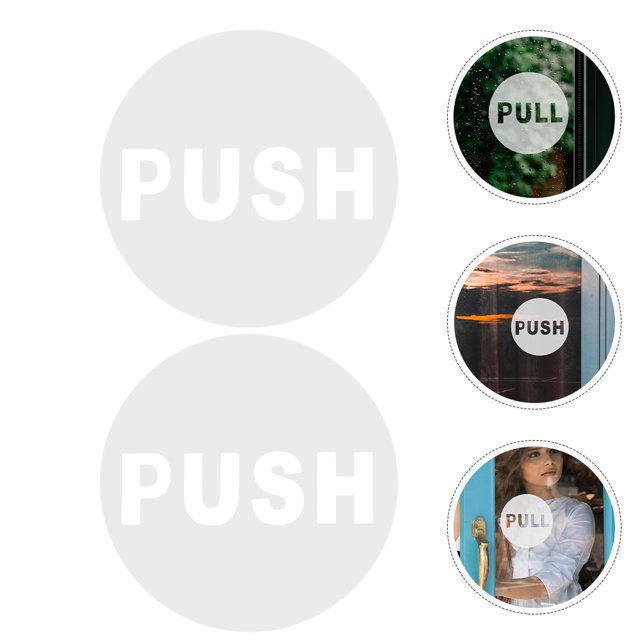 unbranded 2Ud Calcomanías Push Pull Para Puertas De Plástico Y Metal Fácil De Reposicionar