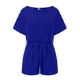 thumbnail image 4 of Rompers for Women Sexy Casual Short Jumpsuit for Women Keyhole Back Short Sleeve Jumpsuits and Rompers Lounge Shorts, 4 of 7