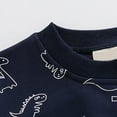 thumbnail image 4 of Tfken Tee For Boys Toddler Crew Neck Long Sleeve Dinosaur Print T-Shirts Fall Soft Tops Navy Size 7-8 Years, 4 of 9