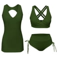 thumbnail image 1 of DGMIOCS Tankini pour Femme avec Short Modeste Deux Pièces Vert Armée TG, 1 of 9