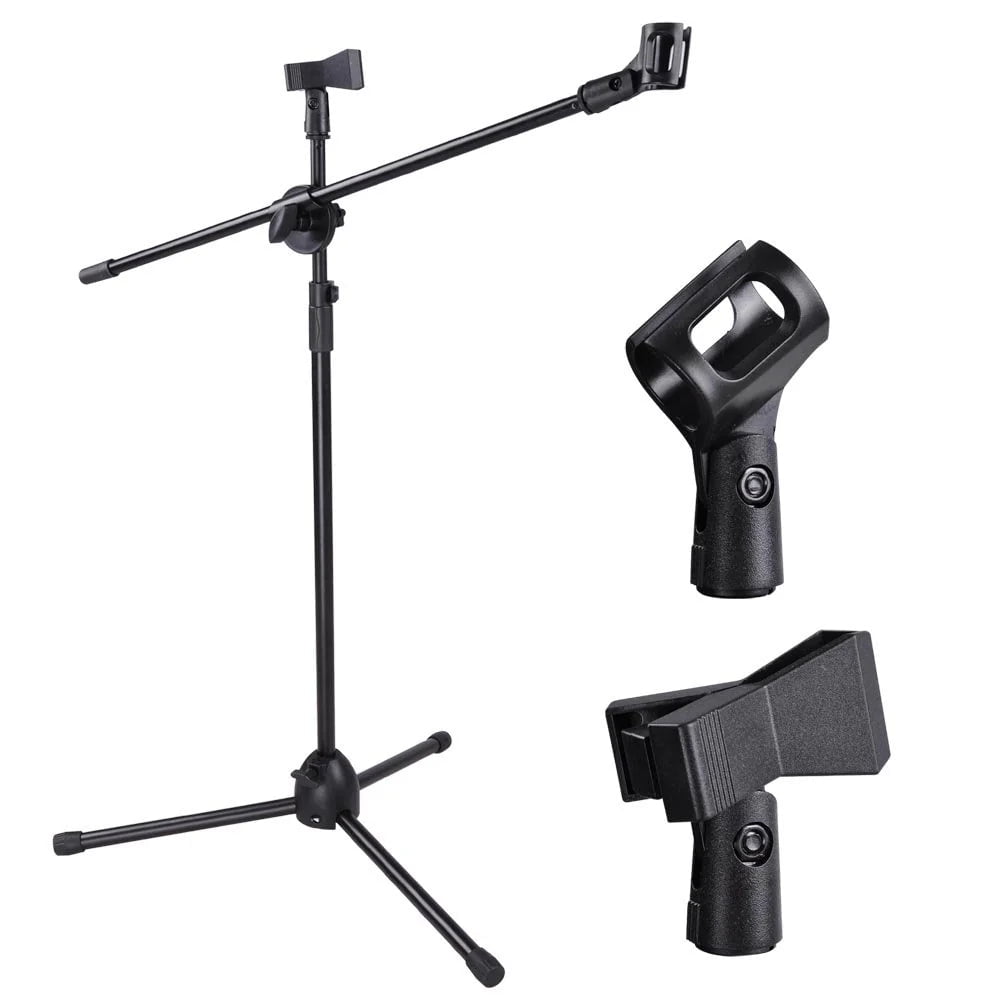 10 MR DJ MS500 Heavy Duty Telescoping Microphone Mic Boom Stand, Tripod Cast Base