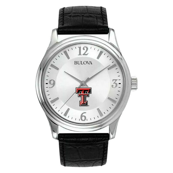Men's Silver Texas Tech Red Raiders Leather Watch