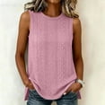 thumbnail image 6 of Wensltd Tank Tops Women Eyelet Embroidery Sleeveless Blouse Round Neck Side Split Hem Solid Color Summer Casual Tunic, 6 of 9