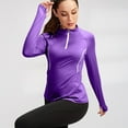 thumbnail image 6 of Womens Athletic Tops Long Sleeve Quick Dry UPF 50+ Soft Quarter Zip Pullover Athletic Fitted Golf Shirt for Woman, 6 of 9