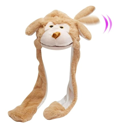 

Kids Hat Kids Animal Hat With Plush Moving Ears Jumping Beating Hat Dress Up Birthday Gift Toddler Boy Hats Baby Winter Hat(Color:Khaki Size:One Size)