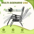 thumbnail image 2 of Devoko Adjustable Zero Gravity Chair with Pillow and Cup Holder - Set of 2 Double gray, 2 of 7