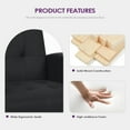 thumbnail image 4 of LAZZO Tufted Accent Chair, Mid Century Modern Upholstered Arm Chair for Living Room, Black, 4 of 7