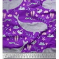 thumbnail image 1 of Soimoi Purple Rayon Fabric Cute Animals Kids Print Fabric by the Yard 56 Inch Wide, 1 of 3