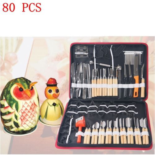 80pcs/set Vegetable Fruit Carving Chiseling Tool Kit For Kitchen & Dining 