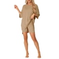 thumbnail image 1 of Conjunto de lounge oversized INSPIRE CHIC para mujer, sudaderas de entrenamiento, camiseta con pantalones cortos de ciclista, conjuntos 3XL color caqui, 1 of 6