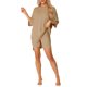 thumbnail image 1 of Conjunto de lounge oversized INSPIRE CHIC para mujer, sudaderas de entrenamiento, camiseta con pantalones cortos de ciclista, conjuntos talla L, color caqui, 1 of 6