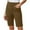 Brown, variant on Sakmal Straight Leg Women's Shorts Knee Length Plus Size Bermuda Solid Summer Brown Shorts for Women with Pockets
