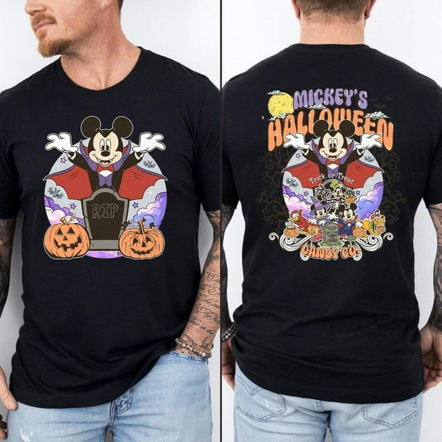 Mickey's Halloween T-Shirt, Candy Co. T-Shirt, Mickey Citrouille T-Shirt, Mickey Halloween T-Shirt, R - comme sur l'Image - m