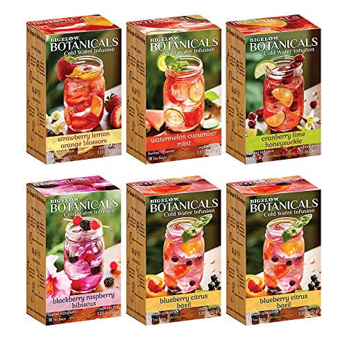 Bigelow Botanicals Cold Water Infusion Variety Pack Tea Bags 18 Count Box (Pack Of 6), Herbal