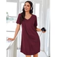 thumbnail image 2 of EKOUAER Nightgowns for Women Bamboo Viscose Sleep Shirts Short Sleeve Night Shirts Casual Sleep Dress Soft Sleepwear, 2 of 6