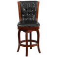 thumbnail image 4 of Pemberly Row 26" Leather Counter Stool in Black and Cherry, 4 of 4