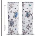 thumbnail image 1 of Vaso de tortuga marina, vaso delgado de 20 oz, regalo para amantes de las tortugas, con tapa y pajita, de acero inoxidable de doble pared con aislamiento al vacío, vaso delgado de tortuga marina., 1 of 6
