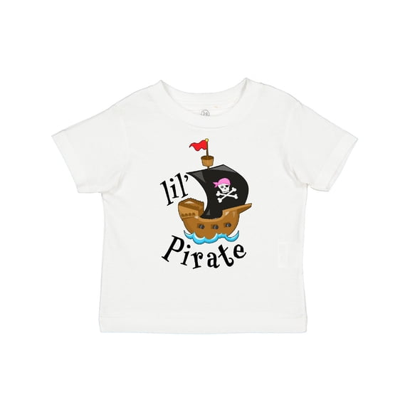 Inktastic Lil' Pirate Pirate Ship, Pink Bandana Boys or Girls Toddler T-Shirt