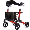 thumbnail image 6 of FAGINEY P-hx001a Walkers for Seniors with Seat Adjustable Rollator Walker with 10" Wheels, Red, 6 of 8