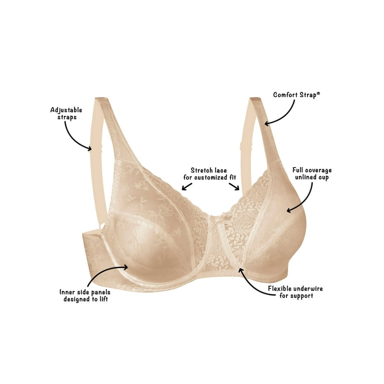 Playtex Secrets Full-Figure, Full-Coverage Underwire Bra with Beautiful  Lift Natural Beige 36D Women's 