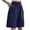 Navy, variant on Ahdbta Bermuda Shorts for Women Knee Length Elastic High Waisted Wide Leg Linen Crop Pants Summer Dressy Casual Shorts