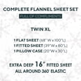 thumbnail image 6 of Sleepdown Twin XL Sheets - 100% Cotton Flannel Bed Sheets Set with Deep Pockets, Brushed Flannel with Elastic Fitted Sheet Set, Soft & Cozy Sheets - 3 Piece Bedding and Pillowcase set - Ecru Check, 6 of 6