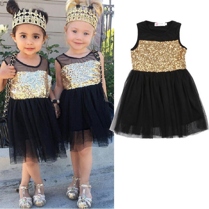 black and gold dress for kids