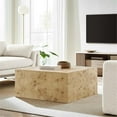 thumbnail image 5 of Maklaine 36" Square Modern Burl Wood Coffee Table in Natural, 5 of 9