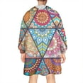 thumbnail image 2 of Wearable Oversized Blanket,Multicolor Ethnic Geometric Pattern Wearable Blanket Hoodie for Adults,Cozy Hooded Blankets with Super Pockets,Super Warm Fuzzy Pullover for Women & Men, 2 of 6