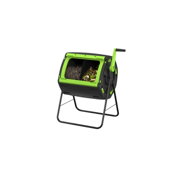 48 Gallon Compost Tumbler - Dual Compartment Rotating Composter - Easy Turning & Large Capacity