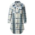 thumbnail image 5 of Idoravan Cardigans for Women Clearance Spring Womens Plaid Long Wool Blend Coat Shacket Jackets Long Sleeve Button Down Casual Boyfriend Flannel Shirts, 5 of 6