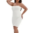 thumbnail image 4 of INSPIRE CHIC Women's Push-Up Strapless Bandeau Shaper Petticoat Tummy Control Butt-Lifting Elastic Slim Fit Full Slip 3XL White, 4 of 5