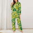 thumbnail image 2 of Pajama Sets for Women 2 Pcs, Zongzi Button Down Long Sleeve Sleepwear Lounge PJ Sets, 2 of 6