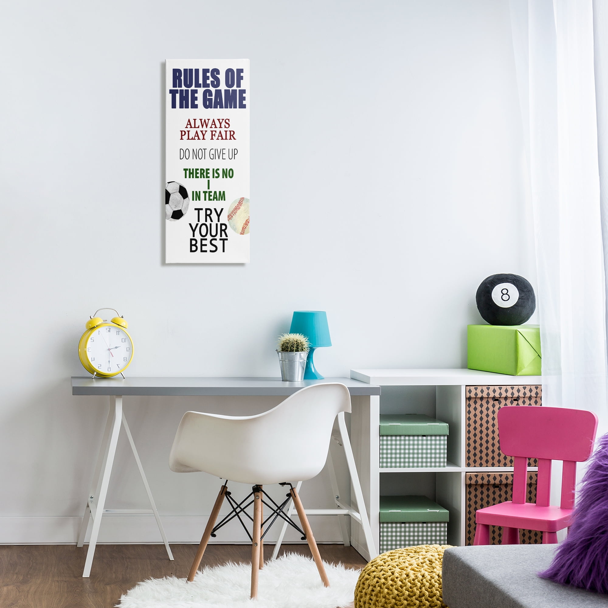 Fun Teamwork Rules of Game Canvas Wall Art, design by Kim Allen