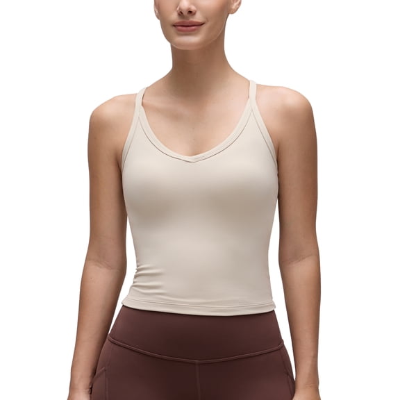 CRZ YOGA Butterluxe Soft V Neck Tank Tops for Women Yoga Casual Camisole Racerback Tight Sleeveless Shirt