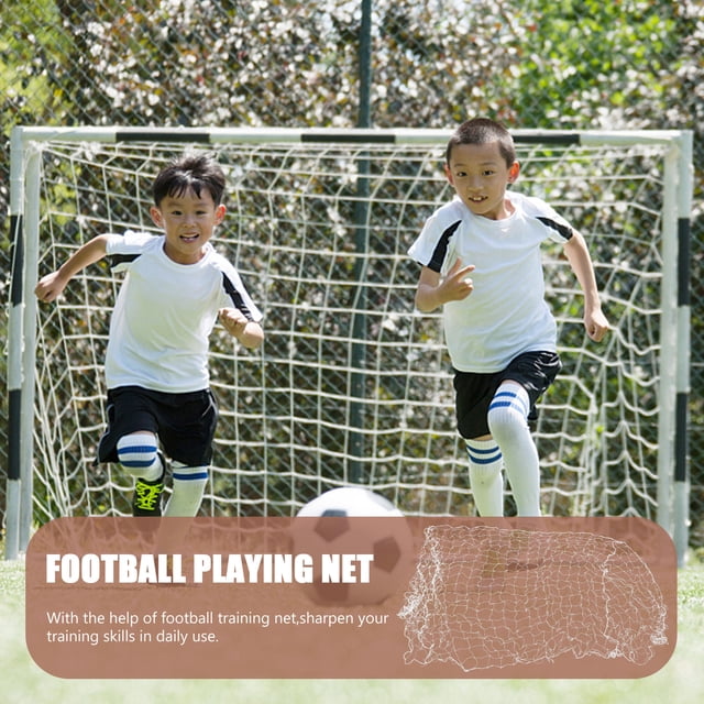 HONMEET 1Pair Football Playing Net for Training Use White Soccer Goal Practice Equipment