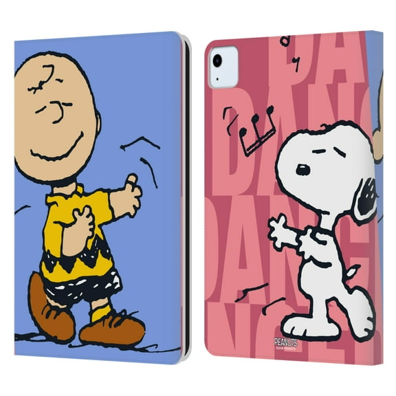 Head Case Designs Officially Licensed Peanuts Halfs And Laughs Snoopy & Charlie Leather Book Wallet Case Cover Compatible with Apple iPad Air (2020)