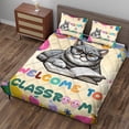 thumbnail image 3 of Welcome to British Shorthair Classroom Teacher Dog Mom Quilt Bedding Set Cat Lover Kitten Owner Gifts 1 Blanket Bed Cover 2 Pillowcases - 02015, 3 of 5