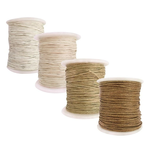 4 Cordones de Cinta Encerados para Joyería DIY, 80 Metros/Cada uno