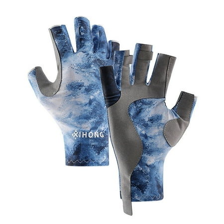 outdoor fishing Summer Fishing Half Finger Gloves Outdoor Sports Ice Silk Ruia Sunscreen Gloves Are Non Slip Beathable Wear Teens Men Fishing Gifts thumbnail