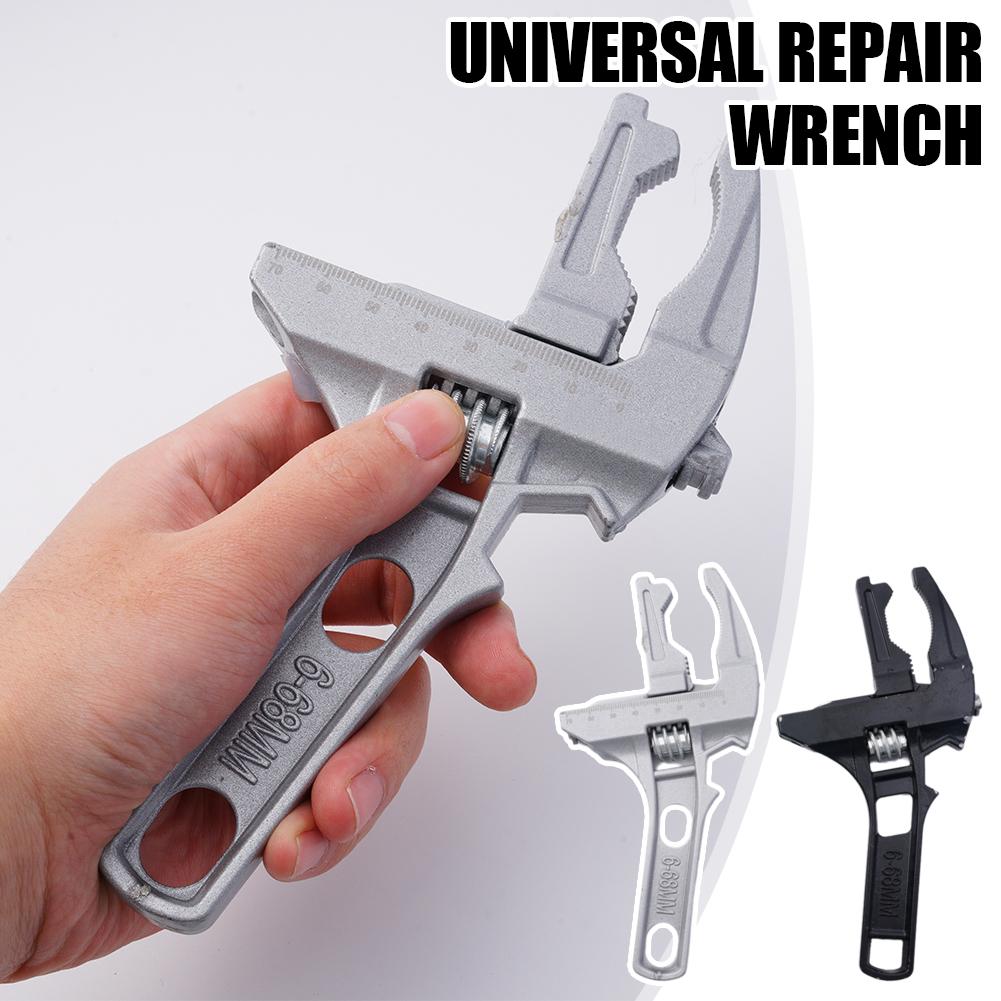 Universal Bathroom Sink Wrench Tool Adjustable Faucet Installation Keychain Plumber Repair Key Set